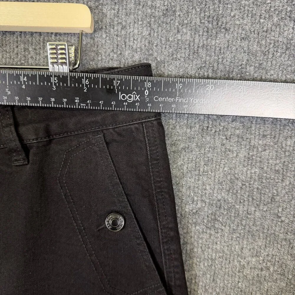 8&9 MFG Mens Cargo Pants Size 38(36x32) Black Vintage Wash Tactical Strap Detail